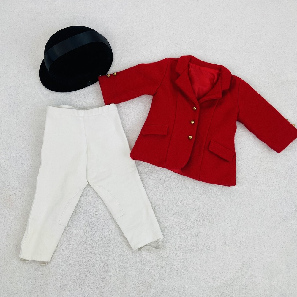 American Girl Equestrian Horse Riding Outfit Red Jacket Pants and Hat